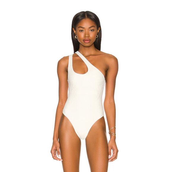 NWT - L*Space Phoebe One Piece textured print swimsuit in Cream - Picture 1 of 11